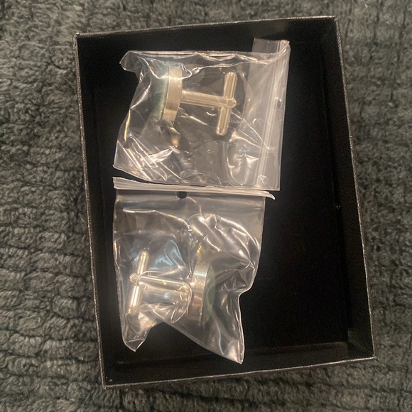 Azazie Rounded Matte Satin Cuff Links - Picture 2 of 4